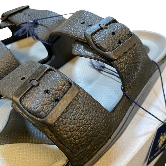 US Polo Assn Mens Sandals Slide Size 45 Large 12 13 Black Casual Slip On Buckle - Picture 8 of 12